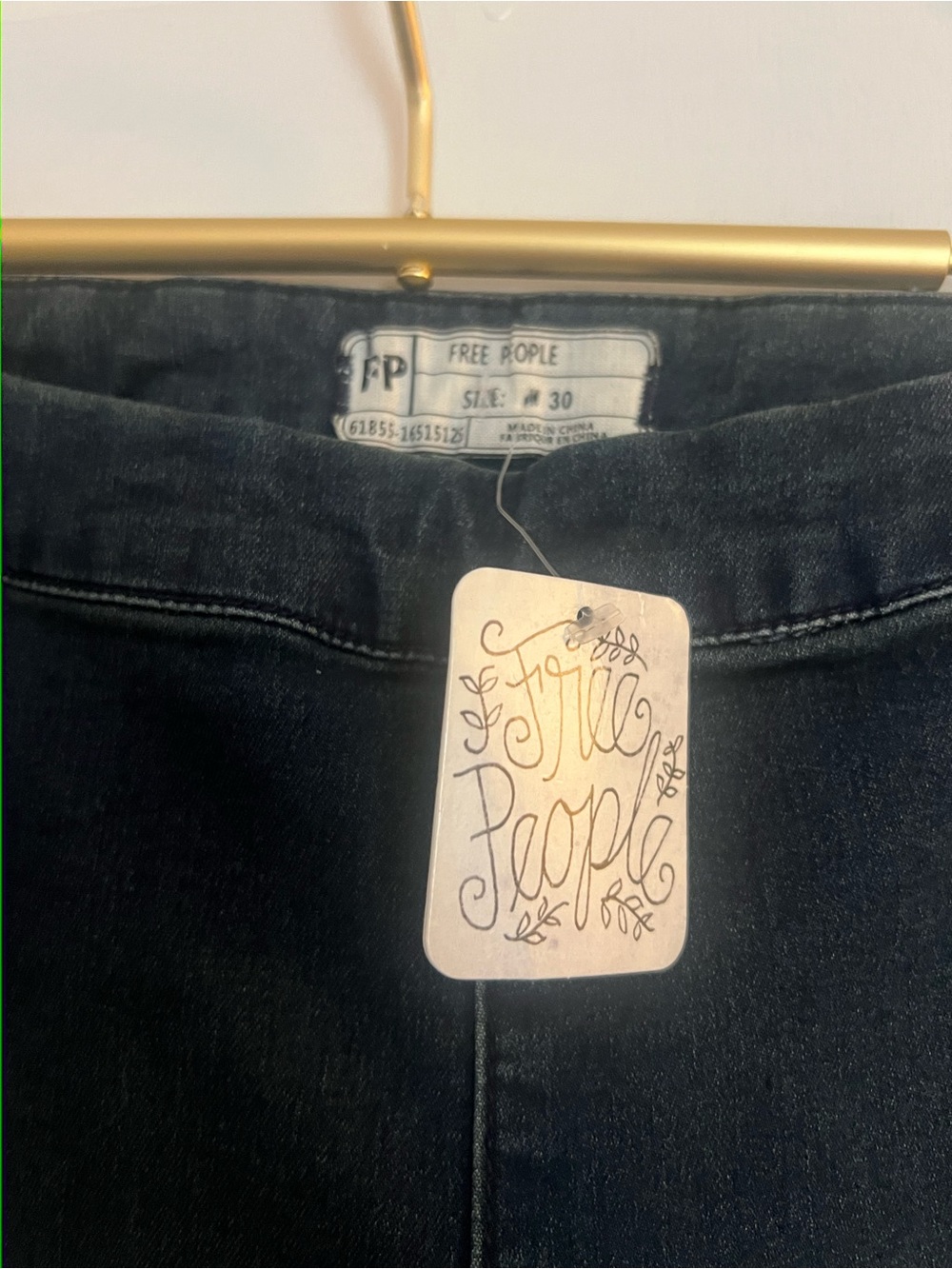 Free People Black Denim Pants